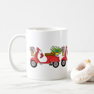 Hand drawn Christmas scooter with gifts Coffee Mug
