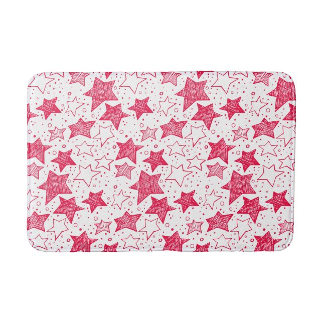 Hand drawn Christmas stars Bath Mat (Front)