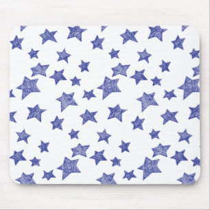 Hand drawn Christmas stars Mouse Pad