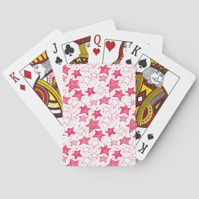 Hand drawn Christmas stars Playing Cards (Back)