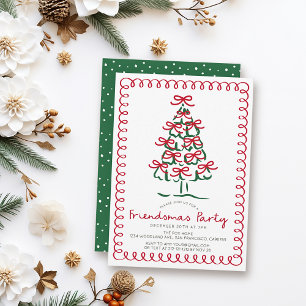 Hand-drawn Christmas Tree Friendsmas Holiday Party Invitation