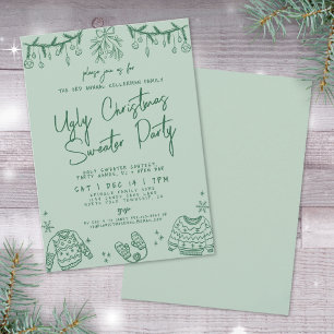 Hand Drawn Christmas Ugly Sweater Party Invitation
