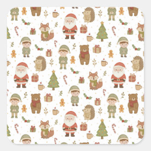 Hand Drawn Christmas Woodland Sticker