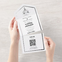 Hand Drawn Church Traditional Whimsical Wedding