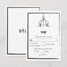 Hand Drawn Church Traditional Whimsical Wedding