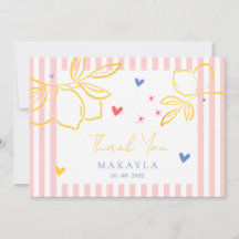 Hand Drawn Ciao Bella Lemon Bridal Shower Thank