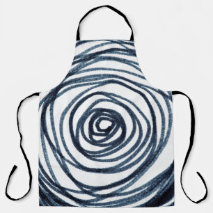 Hand-drawn circles spiral pattern with abstract do apron