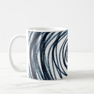 Hand-drawn circles spiral pattern with abstract do coffee mug