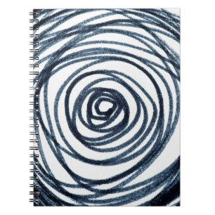 Hand-drawn circles spiral pattern with abstract do notebook
