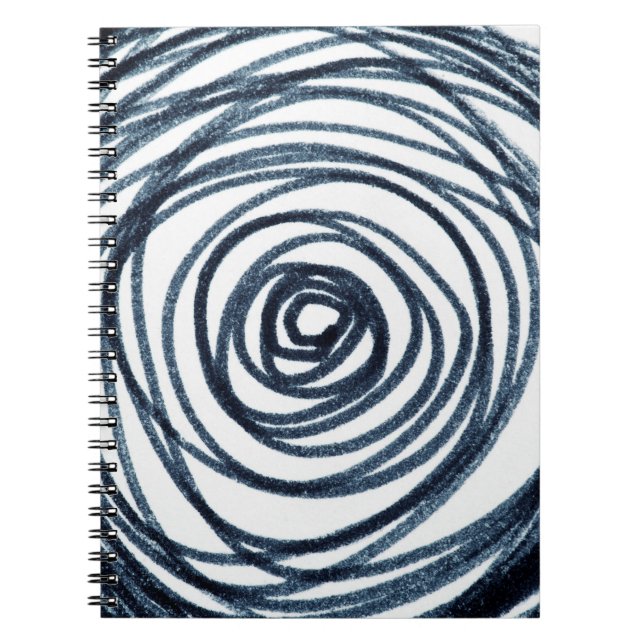 Hand-drawn circles spiral pattern with abstract do notebook (Front)