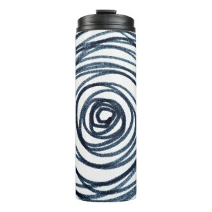 Hand-drawn circles spiral pattern with abstract do thermal tumbler