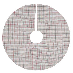 Hand Drawn Classic Beige Plaid Tartan Pattern Brushed Polyester Tree Skirt