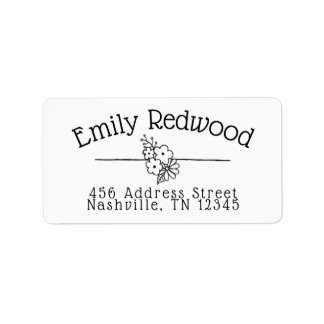 (HAND DRAWN) Classy B&W Floral Address Labels