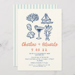 Hand drawn Coast  Retro Wedding invitation<br><div class="desc">Handwriting Coast  Retro Wedding invitation</div>