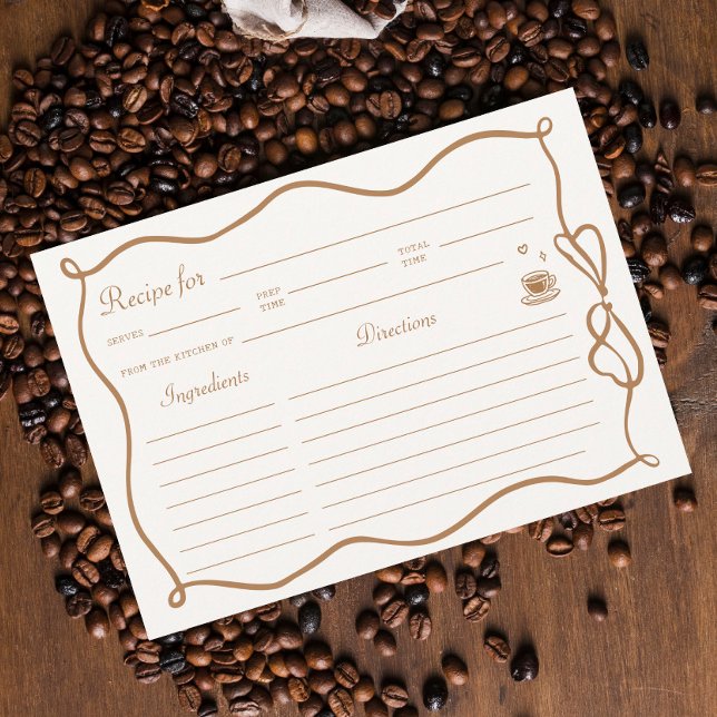 Hand Drawn Coffee Bridal Shower Recipe Card (Creator Uploaded)