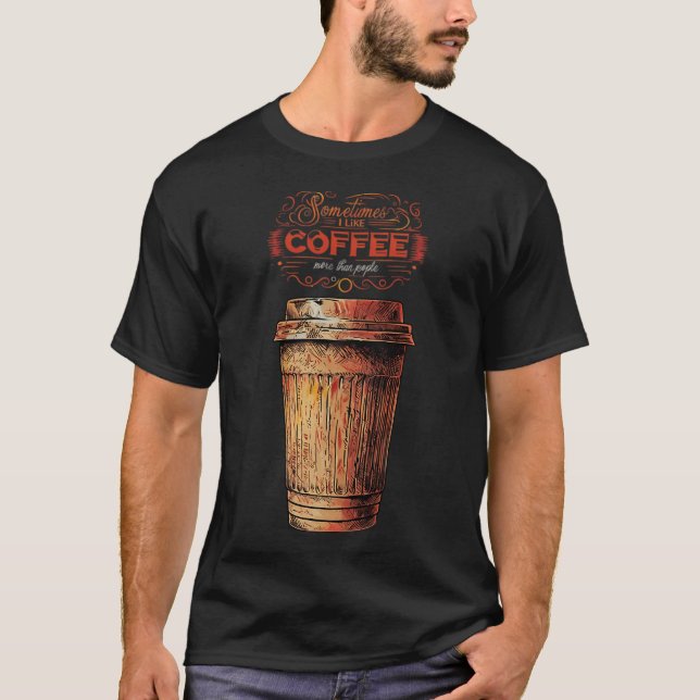 Hand-Drawn Coffee Cup T-Shirt (Front)