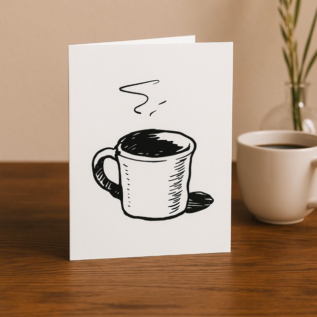 Hand Drawn Coffee Mug Sketch Minimalist Card (Creator Uploaded)