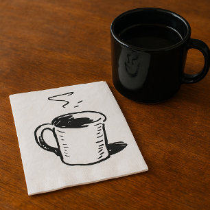 Hand Drawn Coffee Mug Sketch Minimalist Napkin