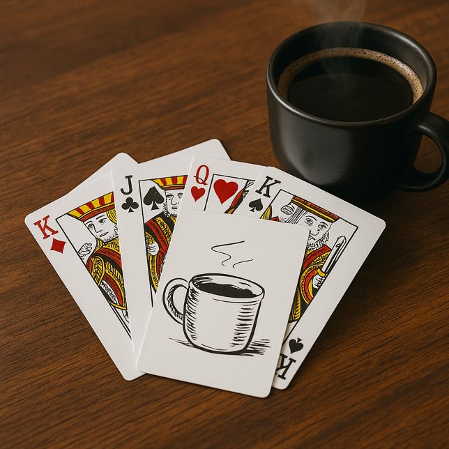 Hand Drawn Coffee Mug Sketch Minimalist Playing Cards (Creator Uploaded)
