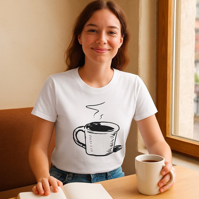 Hand Drawn Coffee Mug Sketch Minimalist T-Shirt (Creator Uploaded)