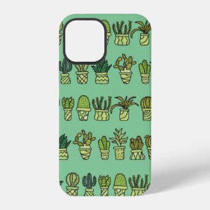 Hand-drawn collection with cactus doodles. Plants iPhone 12 Case