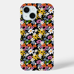 Hand-drawn Colorful Botanical Seamless Pattern iPhone 15 Case