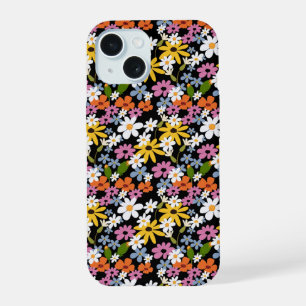 Hand-drawn Colorful Botanical Seamless Pattern iPhone 15 Case