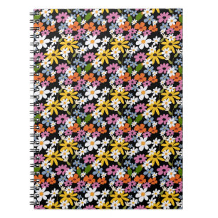 Hand-drawn Colorful Botanical Seamless Pattern Notebook