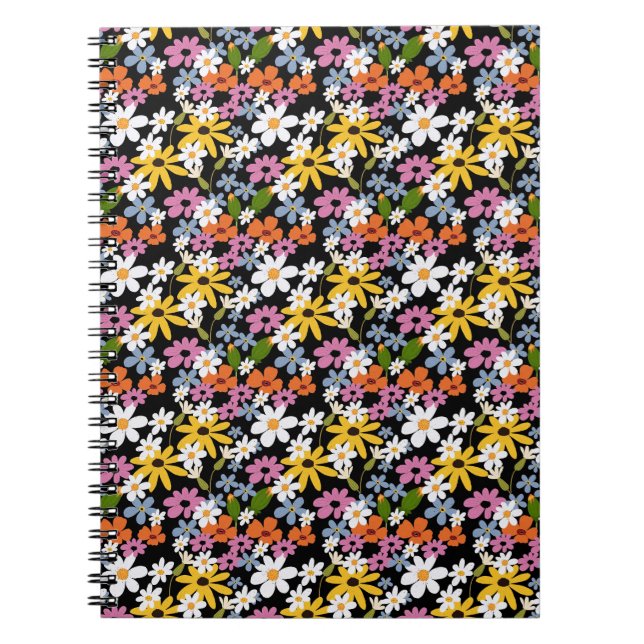 Hand-drawn Colorful Botanical Seamless Pattern Notebook (Front)