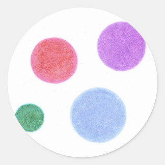 Hand-drawn Colour Dots Classic Round Sticker
