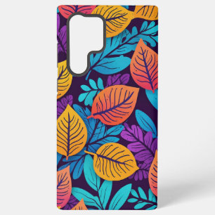Hand Drawn Colourful Autumn Leaves Rustic Pattern Samsung Galaxy Case