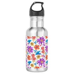 Hand Drawn Colourful Exotic Floral Pattern-70703 532 Ml Water Bottle