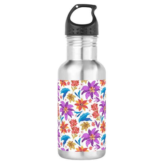 Hand Drawn Colourful Exotic Floral Pattern-70703 532 Ml Water Bottle (Front)