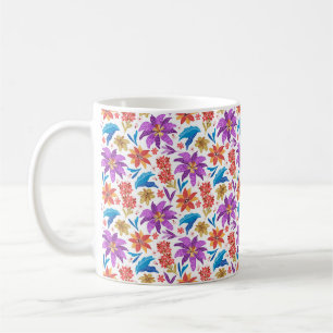 Hand Drawn Colourful Exotic Floral Pattern-70703 Coffee Mug