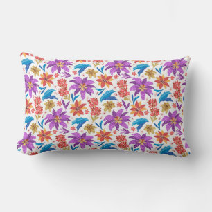 Hand Drawn Colourful Exotic Floral Pattern-70703 Lumbar Cushion