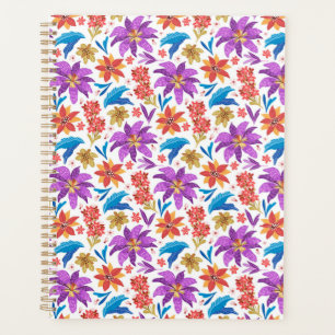 Hand Drawn Colourful Exotic Floral Pattern-70703 Planner