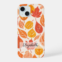 Hand Drawn Colourful Fall Leaves Autumn