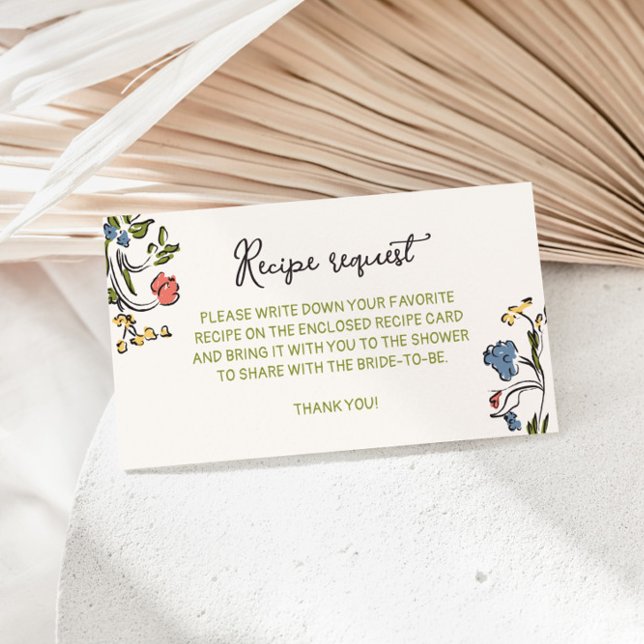 Hand Drawn Colourful Recipe Request Enclosure Card (Creator Uploaded)