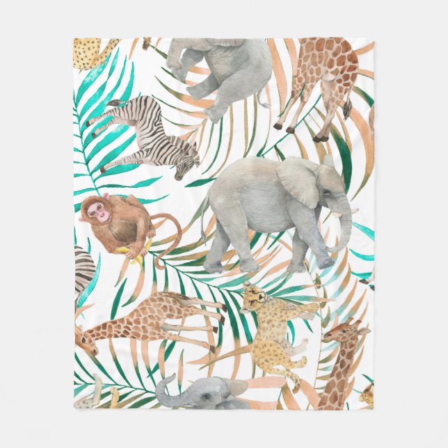 Hand drawn colourful seamless pattern with waterco fleece blanket (Front)
