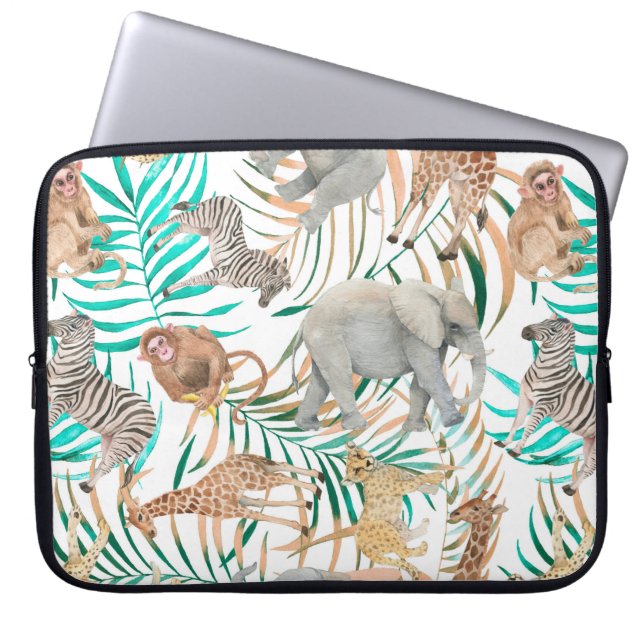 Hand drawn colourful seamless pattern with waterco laptop sleeve (Front)