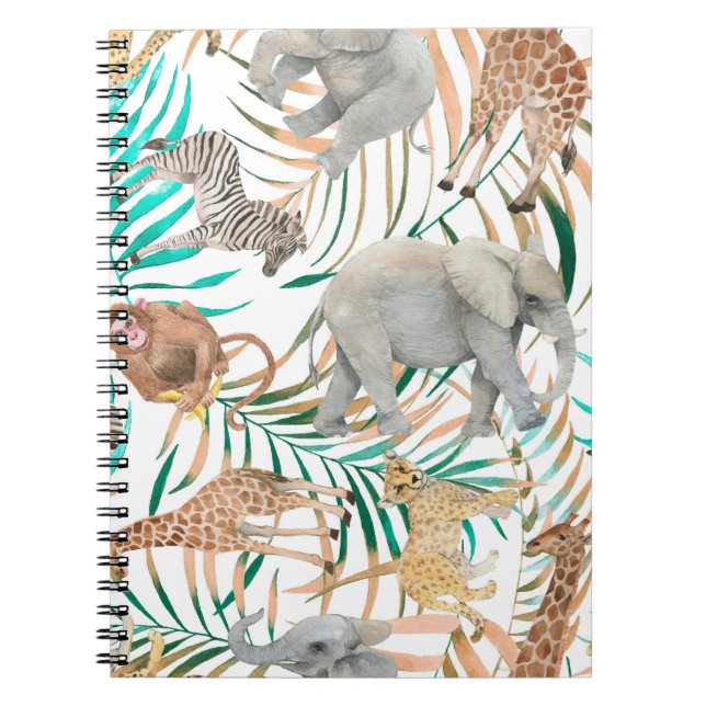Hand drawn colourful seamless pattern with waterco notebook (Front)
