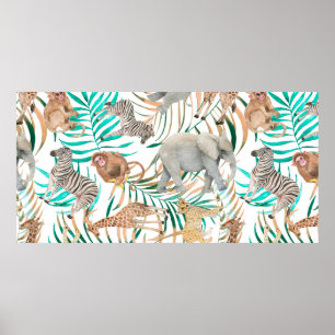 Hand drawn colourful seamless pattern with waterco poster