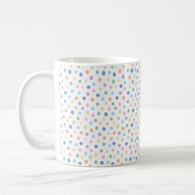 Hand-drawn Confetti Dots Modern Pattern Coffee Mug (Left)