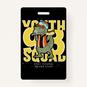 hand drawn cool dinosaur vector design (2) ID badge