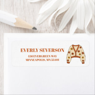 Hand-Drawn Coquette Fall Sweater Return Address Label