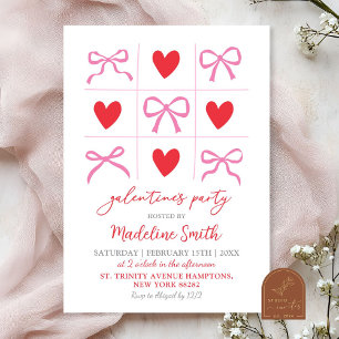 Hand Drawn Coquette xoxo galentines party Invitation
