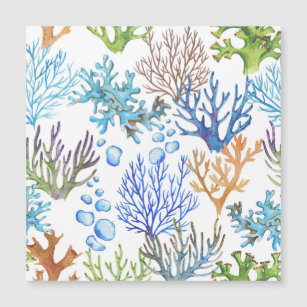 Hand-drawn corals: underwater sea pattern.