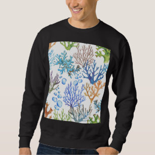 Hand-drawn corals: underwater sea pattern. sweatshirt