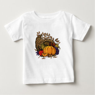 hand drawn cornucopia illustration Thanksgiving Baby T-Shirt
