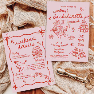Hand Drawn Cowgirl Bachelorette Weekend Invitation